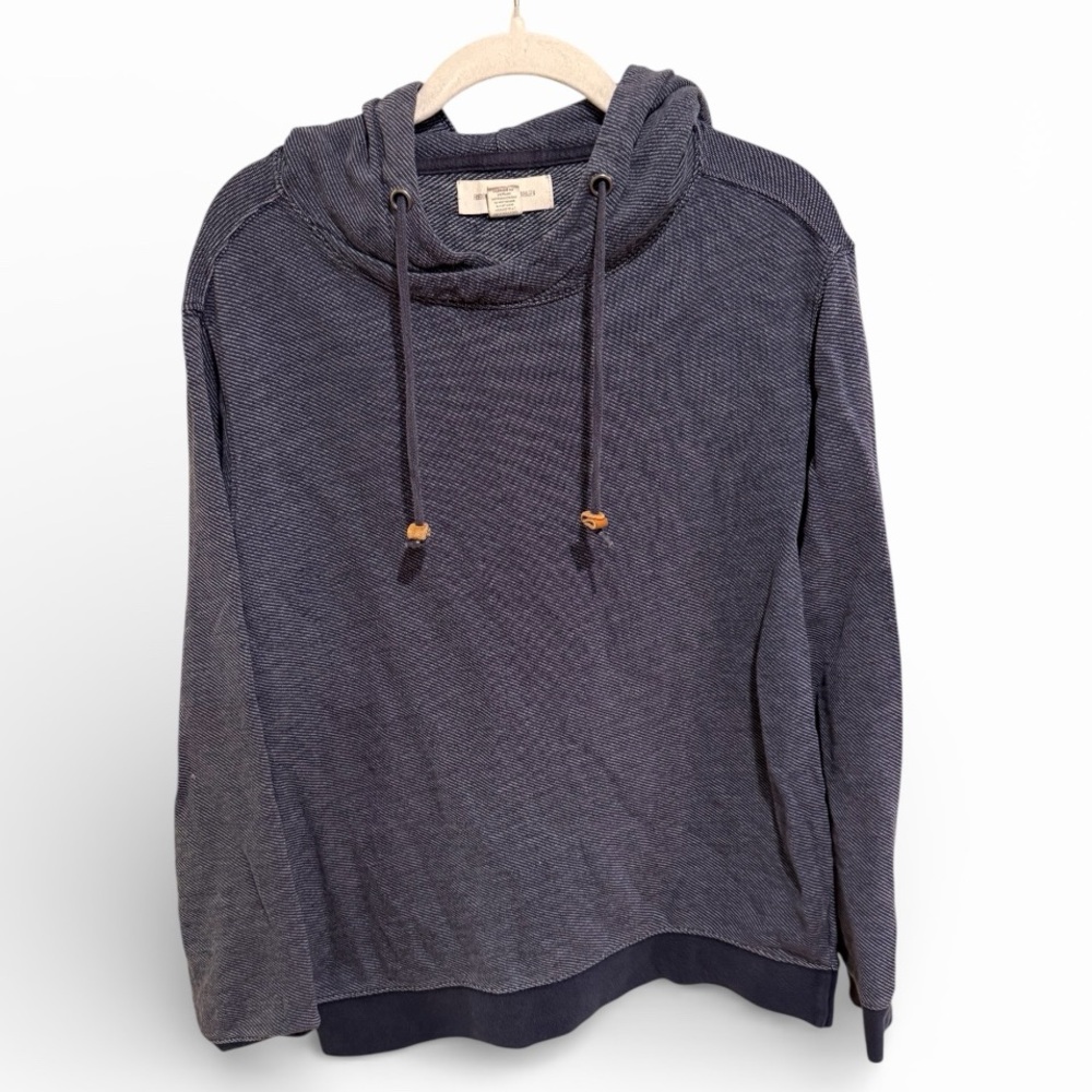 Frederick Anderson Copenhagen Men's Classic Slate Blue Hoodie w/ Leather Pulls